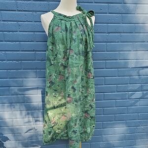 Bellambra Linen Sleeveless Floral Dress Size L Made In Italy